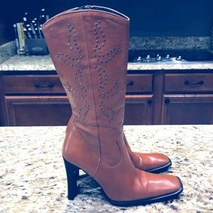 Guess Leather Stilleto Block Boots